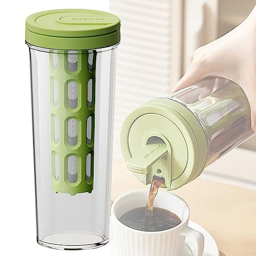 Image of HNJZX Cold Brew Coffee Maker and Ice Tea Brewer Pitcher, Beverage Cooler Large Capacity Teapot with Mesh Filter 1L(35oz) (Green)