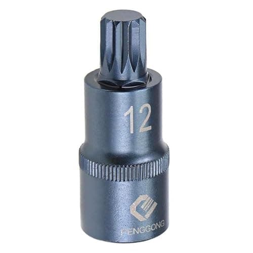 Image of Juttzzei Spline Bit Socket, 1/2" Drive x M12 (12mm) Triple Square Spline Bit Socket, 12mm Allen Key Socket Multiple Teeth, S2 Steel M12 Spline Bit with 2" Length for Torque Wrench, Ratchet Wrench