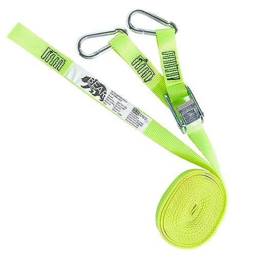 Image of BearTOOLS 6 Meter Hi-Vis Ladder Strap C/W Cam Lock - Ladder Straps for Safety - Cam Lock Connector, Stabiliser for Work Ladders - Avoid Slips & Accidents When Working At Height