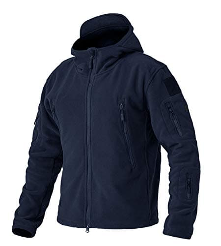 Image of EKLENTSON Fishing Jackets for Men Tactical Fleece Outdoor Sport Windbreaker Jacket Winter Hoodie Full Zip Up Workwear Coats Navy,L