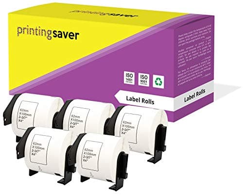 Image of Printing Saver 5 DK-11202 Continuous White Address Labels Compatible with P-Touch QL-1050 1050N 1060N 500A 500BS 500BW 560VP 560YX 580 580N 650TD Brother Label Printers (62mm x 100mm)