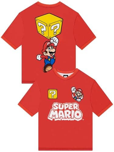 Image of Super Mario Football Shirt for Boys, Mario Oversized Kids Football Kits for Boys, Boys Clothes, Red 9-10 Years