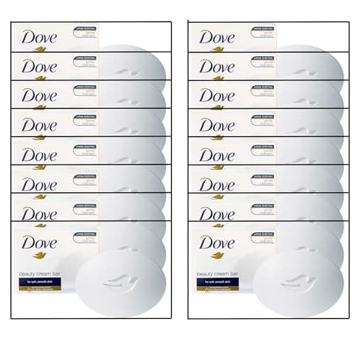 Image of Dove Beauty Cream Bar Soap 16 Pack 90g |Moisturising Soap for Soft, Smooth Skin |Gentle Cleansing Formula Enriched with ¼ Moisturising Cream | Daily Use on Face, Body & Hands | Dermatologically Tested