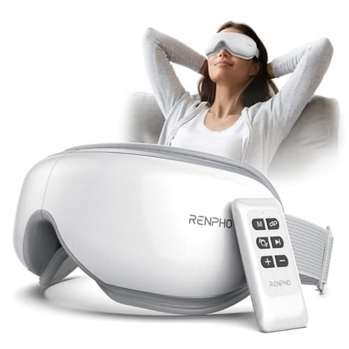 Image of RENPHO Birthday Gifts for Women Men, Eyeris 1 Eye Massager with Heat, Heated Eye Massage Mask with Remote, Vibration and Bluetooth Music, Eye Mask for Sleeping, Dry Eyes