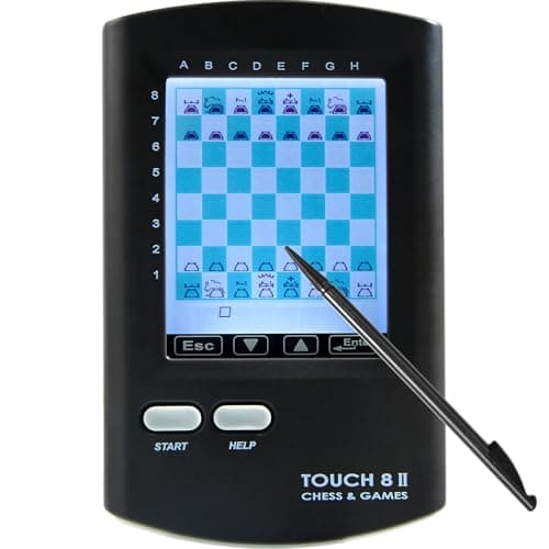 Image of CNSENIOR ProTouch 8-in-1 Handheld Electronic Chess Computer - Portable AI Chess Game Set with Large HD Touch Screen, 220+ Master Games & Learning Modes - Perfect Travel Gift for Adults & Kids (Black)