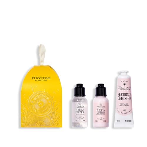 Image of L'OCCITANE Fleurs de Cerisier (Cherry Blossom) Ornament, Floral Scented Hand & Body Care, Premium & Clean Beauty Bath & Body Gift Set for All