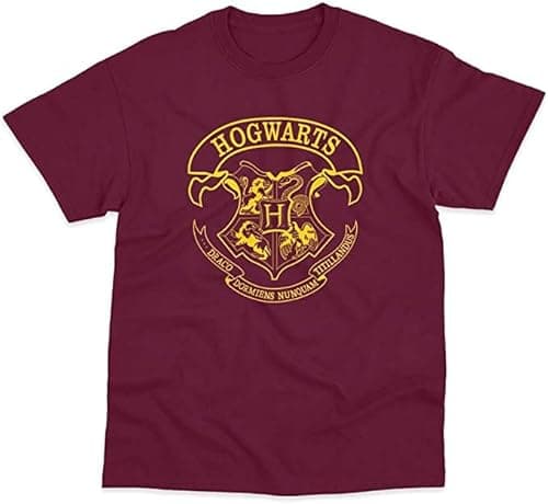 Image of Hogwarts School Emblem Inspired by Harry Potter T-Shirt (M) Burgundy