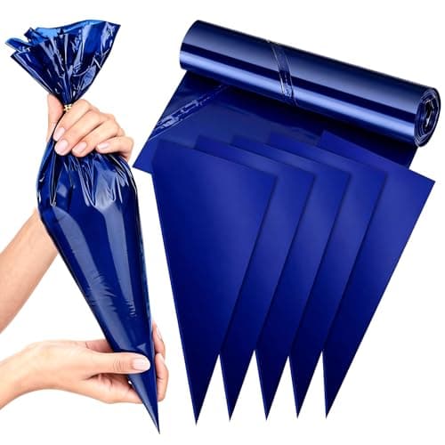 Image of YINKIGI 21 Inch Piping Bags, Thickened Large Piping Bags Anti-Burst Non-Slip, Food Grade Pastry Roll for Cake Cookie Decorating with Cream Frosting, 30 Pack (Blue)
