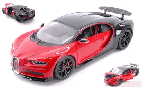 Image of SCALE MODEL COMPATIBLE WITH BUGATTI CHIRON SPORT RED/BLACK 1:18 BURAGO BU11044R