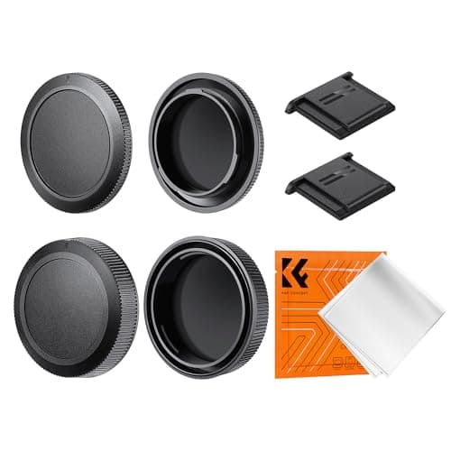 Image of K&F Concept Body Cap + Rear Lens Cap Compatible with Canon RF Mount, EOS R50, R100, R10, R8, R7, R6, R6 II, R5, R5C, R3, RP Cameras Lens