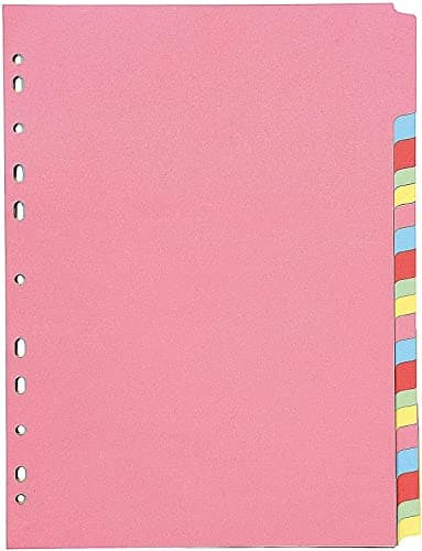 Image of Q-Connect 20-Part Subject Divider Multi-punched A4