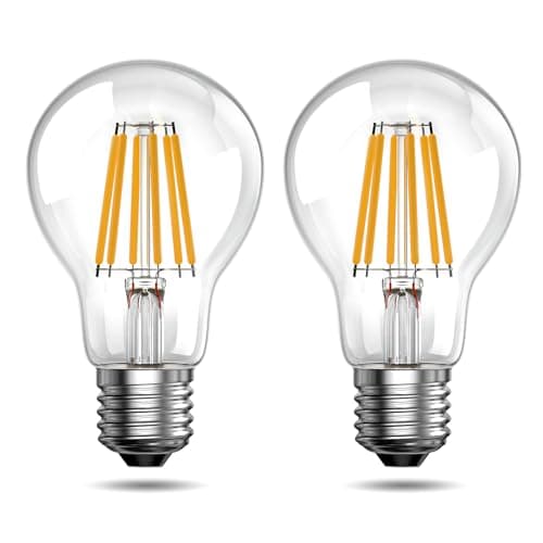 Image of Bonlux 6W E27 GLS LED Filament Bulb, 1300lm Warm White 2700K, 100W Equivalent, Clear Large Edison Screw Light Bulb, Non-Dimmable, 220-240V, Energy Saving Lamp for Pendant, Ceiling, Table Lamp- 2 Pack