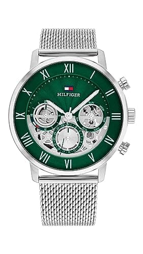Image of Tommy Hilfiger Analogue Multifunction Quartz Watch for Men with Silver Stainless Steel Mesh Bracelet - 1710567