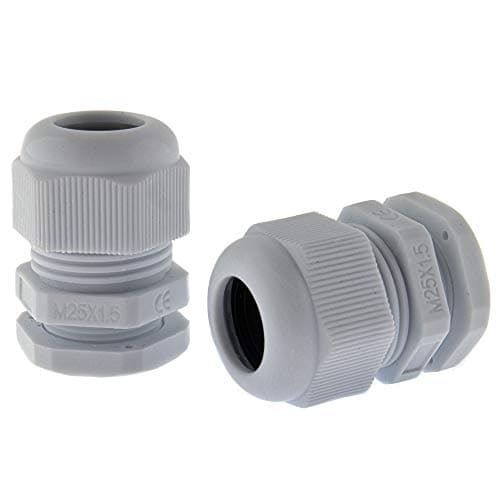Image of SeKi 10 x Cable Glands M25 9-17 mm, Waterproof IP67 Metric Cable Gland, Grey (RAL7035), Suitable for PG16