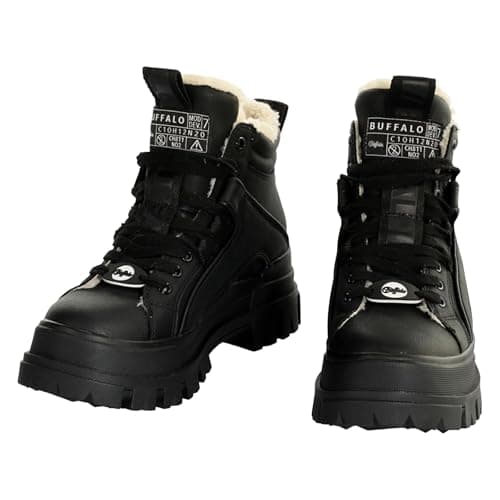 Image of Buffalo ASPHA NC MID WARM VEGAN Womens Ankle Boots in Black - 5 UK