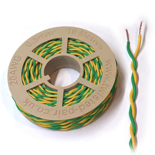 Image of Green & Yellow Twisted Pair Wire 20 AWG / 0.5mm² 5 Meters CAN Bus Cable