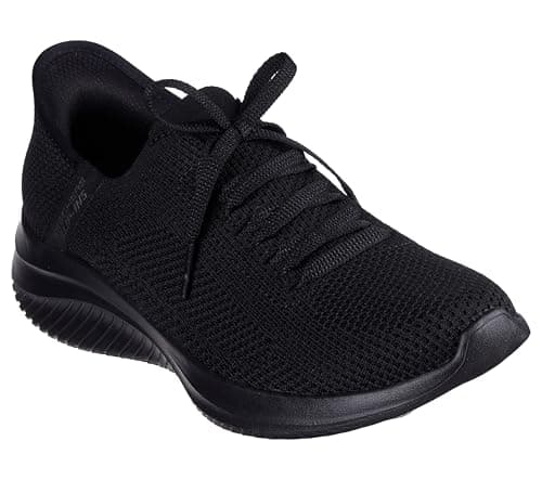 Image of Skechers Women's Ultra Flex 3.0 Elevated Motion Slip-On Sneakers, Black Knit/Trim, 6 UK