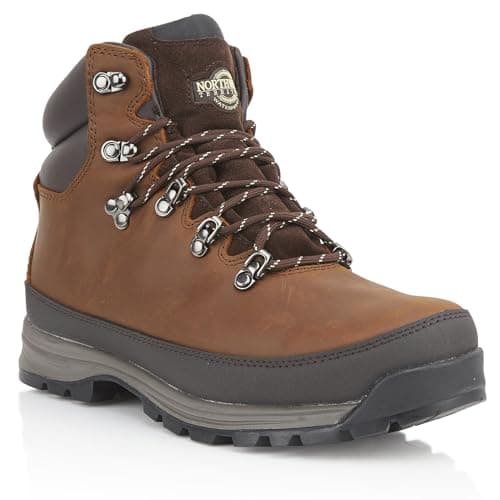 Image of Northwest Territory Pelly Men's Waterproof Walking/Hiking Boots (Brown Nubuck, 9 UK, numeric_9)