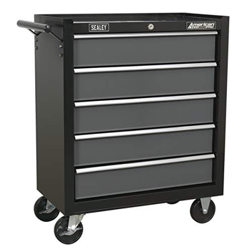 Image of Sealey Ap2505B Rollcab 5 Drawer With Ball Bearing Runners - Black/Grey