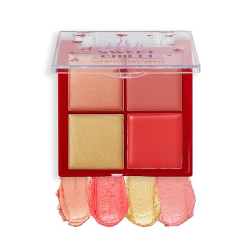 Image of I Heart Revolution, Sweet Chilli Cream Blush & Highlight Quad, Illuminating Face Palette, 4 X 2.8g