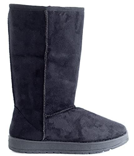 Image of sole london Womens Winter Fur Lined Snugg Hug Grip Sole Mid Calf Warm Boots Ladies Cosy Slip On Winter Shoes Size 3-8