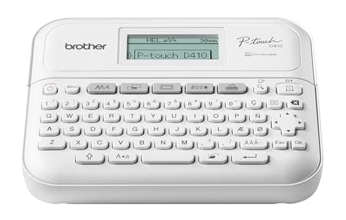 Image of Brother PT-D410 Versatile Desktop Label Printer | P-Touch Desktop Labeller | QWERTY Keyboard | Highly durable labels up to 18mm wide, UK Plug