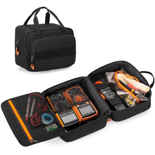 Image of Rexmica Carrying Case Compatible with Klein Tools 80101/ ET310 AC Circuit Breaker Finder, Home Tester Kit Storage Bag for Digital Multimeter, Clamp Meter or Other Electrical Test Tools (Bag Only)