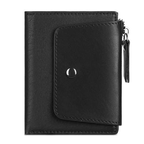 Image of GOIACII Mens Wallet RFID Blocking Retro Bifold Leather Slim Wallets with Zip Coin Pocket, Credit Card Holder Purses for Men