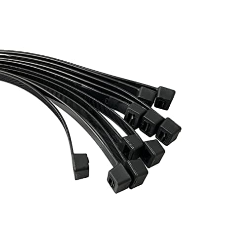 Image of On1shelf® Cable Ties, 650mm x 12.0mm, 25.6" Premium Tie Wraps, Strong and Long Nylon Zip Tie (5, Black)
