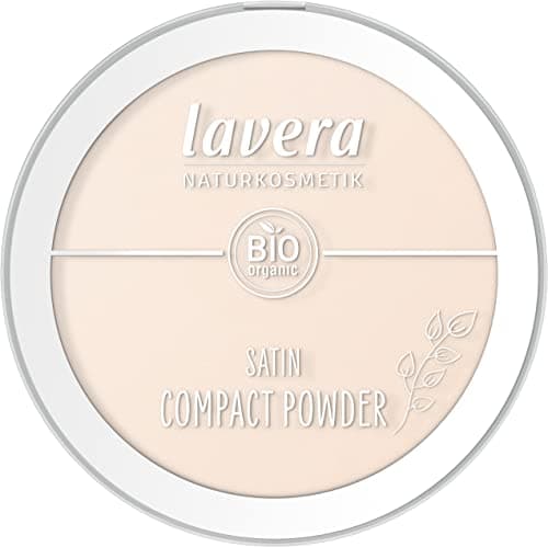 Image of lavera Satin Compact Powder -Light 01- nude - Organic Almond Oil & Organic Rice Powder - Vegan - Mattifying - Long-Lasting - Velvety Texture (1 x 9,5g)