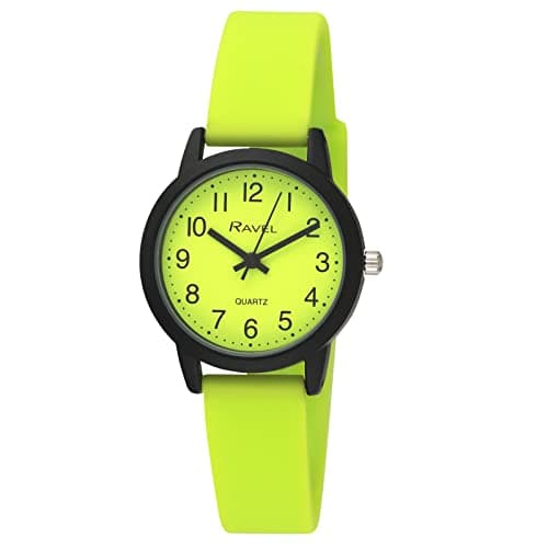 Image of Ravel - Summer in Black Silicone Watch (30mm case) - Analogue Quartz - R1813.11 - Vivid Lime Green