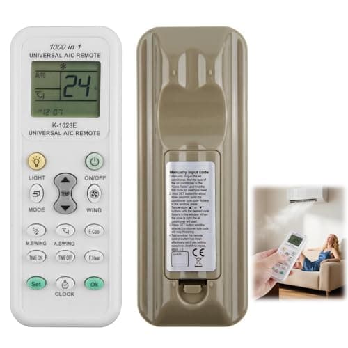 Image of Universal Air Conditioner Remote Control with LED Display – 1000 in 1 A/C Controller Replacement Compatible with LG Gree Midea Toshiba Samsung Haier Panasonic Daikin Hitachi Sharp Bosch and More