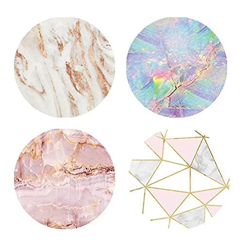 Image of Onsinic 4 Pack Multi-function Foldable Finger Cell Phone Stand Mount and Stand for Smartphones and Tablets Marble Pattern