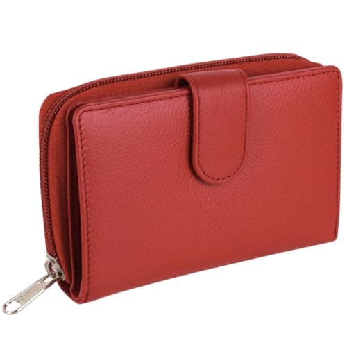Image of Golunski Leather Ladies Zip-Around Medium Purse/Wallet - Red