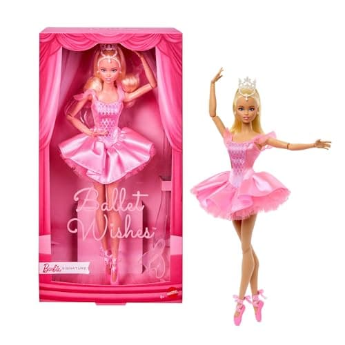Image of Barbie Signature Ballet Wishes Doll, Collectible Fashion Doll in Satiny, Pink Tutu with Blonde Hair and Giftable Packaging, JBJ10