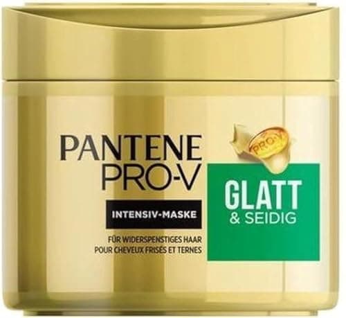 Image of Pantene Pro-V Straight & Silky Keratin Reconstruct Hair Mask for Unruly Hair, Hair Care Shine, Anti-Frizz, Anti Frizz, Hair Treatment, Hair Mask, Beauty, Gold, 300 ml