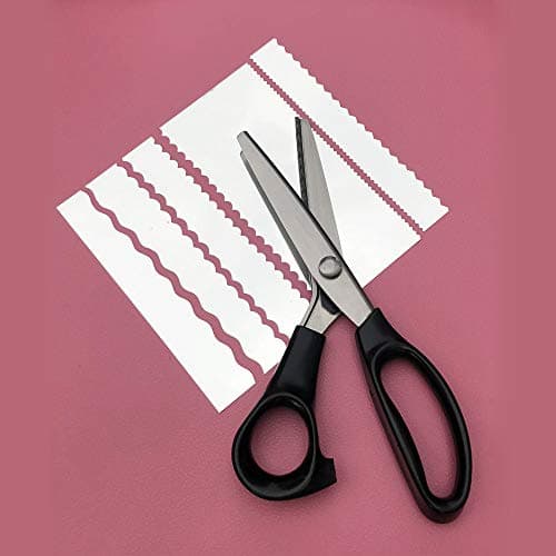 Image of Stainless Shears/Fabric Paper Pinking Craft Shears - Stainless Steel Zig Zag Serrated Scalloped Edges Cut Scissors for Sewing Dressmaking Needlework and Upholstery Dressmaking (Scalloped 7Mm)