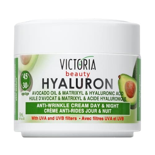 Image of Victoria Beauty Face Cream with Hyaluronic Acid and Avocado Oil - Hydrating, Tightening and Firming Anti Wrinkle Day & Night Cream With UV Filters - 50ml