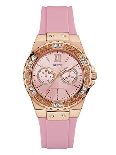 Image of GUESS Women Analog Japanese Quartz Watch with Silicone Strap U1053L3