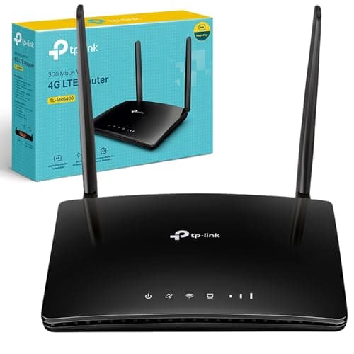 Image of TP-Link TL-MR6400 4G LTE WiFi Router, SIM Card Slot, 4G Router, 4 LAN Ports, Up to 32 Devices, 2 Antennas, Plug&Play, Parental Controls, Home/Remote, QoS Priority, WAN Connection Backup