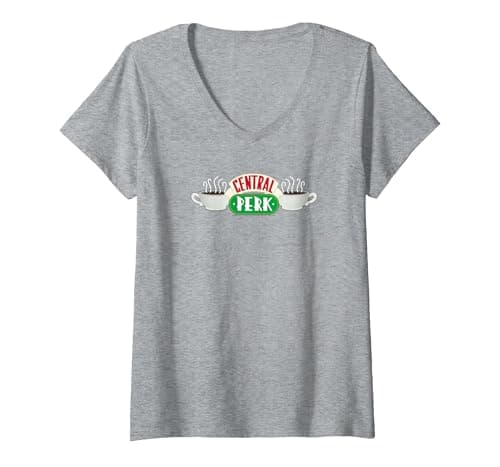 Image of Women's Friends Central Perk V-Neck T-Shirt, Heather Grey, XX-Large
