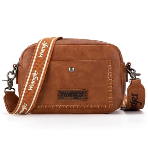 Image of Wrangler Crossbody Bag for Women Camera Purse with Wide Strap, Brown, One Size, Camera Bag