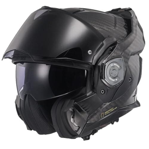 Image of LS2 FF901 Advant X Carbon Black Modular 180° Flip Front Dual Visor Full Face Motorbike Helmet Sport. ECE 22.06 Certified. Complete With Pinlock and Luxury Camo Backpack Style Carry Bag - XXL (63-64cm)