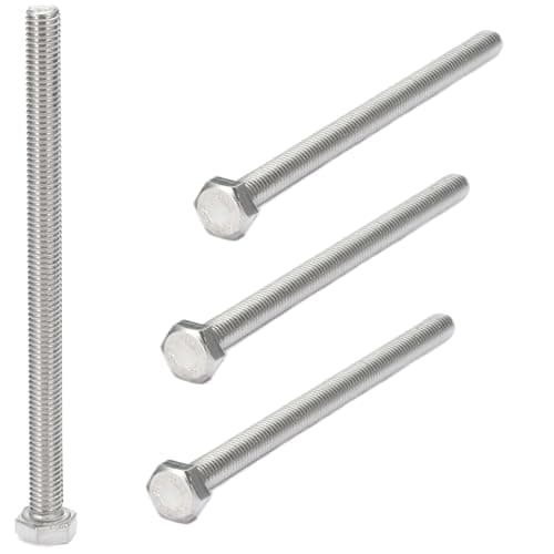 Image of AMLOOPH M8 Bolts, M8 X 130mm Hex Head Cap Screws - A2 Grade Stainless Steel Fully Threaded Hex Bolts for Metal Construction Work, Automotive Machinery (Pack Of 4)
