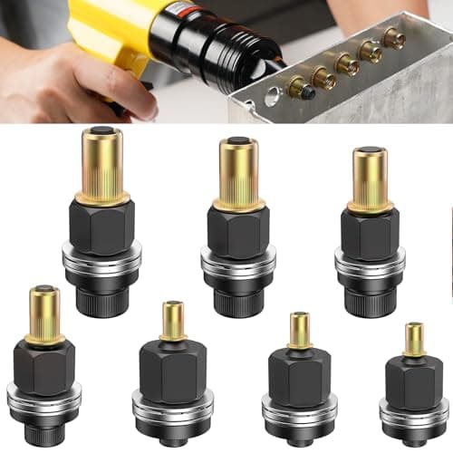 Image of YOOPIN 7PCS Head Rivet Nut Tool, M3 M4 M5 M6 M8 M10 M12 Rivnut Kit, Carbon Steel Rivnut Gun Set for Rivet Nut Tool Manual Riveting Machine