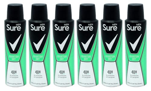 Image of ( 6 Pack ) Sure Men Quantum Dry Aerosol Antiperspirant Deodorant 150ml
