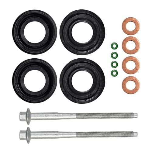 Image of Diesel Injector Seal Kit with Washer O-ring Clamp Bolts Set Compatible with Citroen Relay Transit MK7 TDCi Boxer Ducato