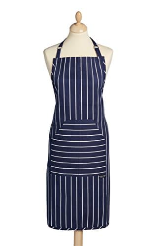 Image of KitchenCraft ‘Butcher’s Stripe’ 1% Cotton Kitchen Apron (One Size Fits All) – Blue/White