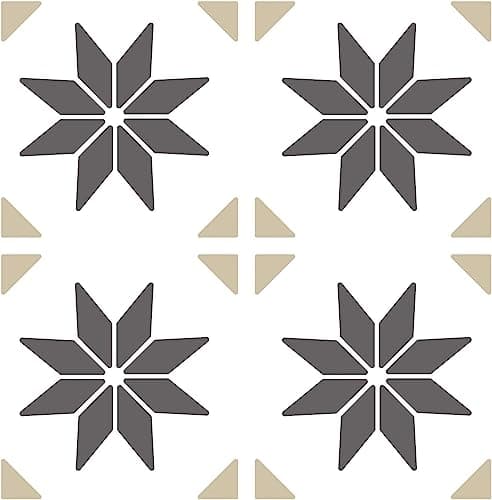 Image of d-c-fix self Adhesive Floor Tiles Vivid Stars Patterned 11 Pack 30,5 cm x 30,5 cm - Peel and Stick Vinyl Stickers for Bathroom & Kitchen