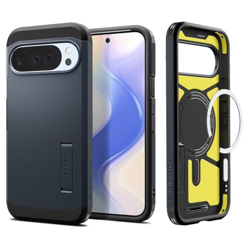 Image of Spigen Tough Armor(AI) MagFit Case for Google Pixel 10 and Pixel 10 Pro, Compatible with Pixelsnap and MagSafe [2025 New Feature] - Metal Slate